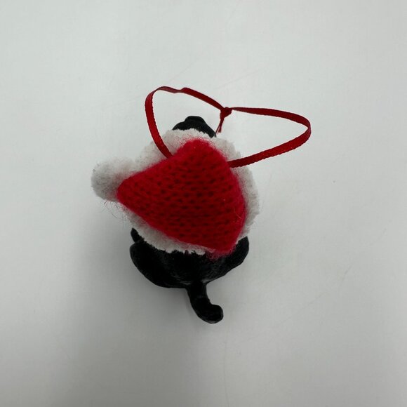 3" Black Lab with Santa Hat Puppy Dog Christmas Ornament / Labrador Retriever - Picture 9 of 10